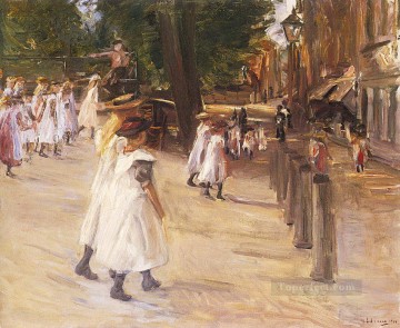 on the way to school in edam 1904 Max Liebermann German Impressionism Oil Paintings